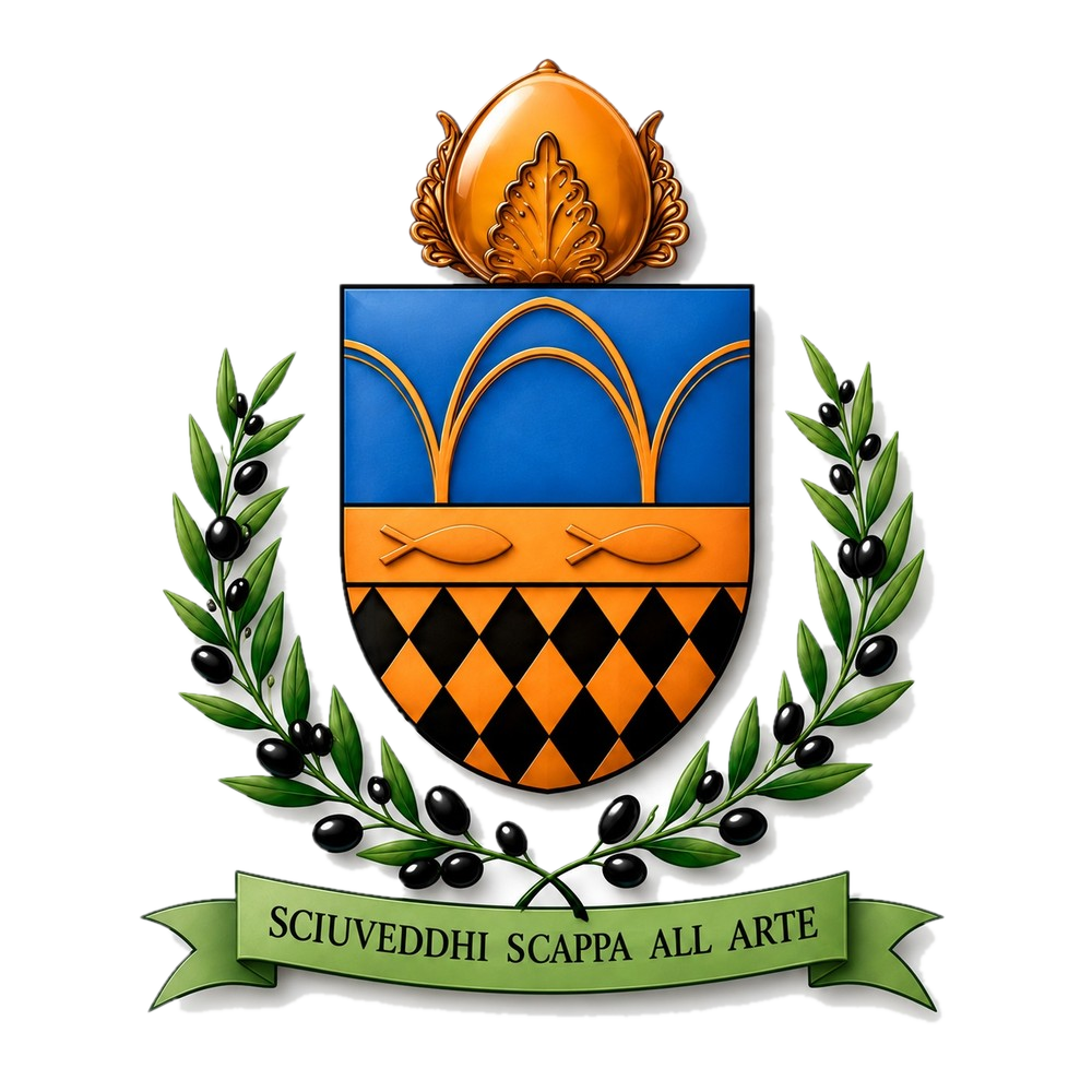 Stemma del Principato artistico di Messapia — motto « Sciuveddhi scappa all’arte »
